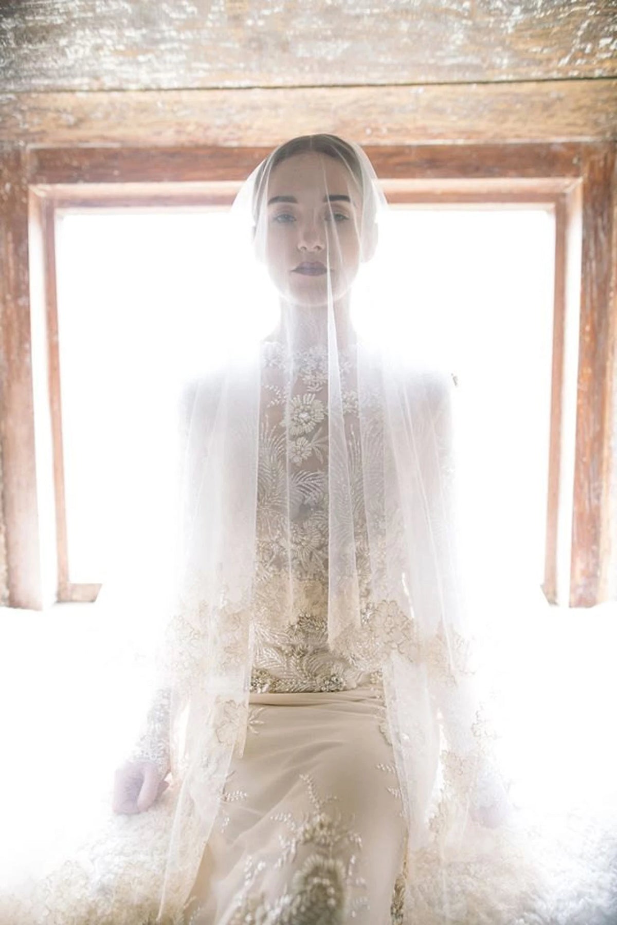 Anna - Chantilly kanten bruidssluier van fijne tule - Chantilly Lace Bridal Veil in Fine Tulle Hanna Peters x Gibson Bespoke