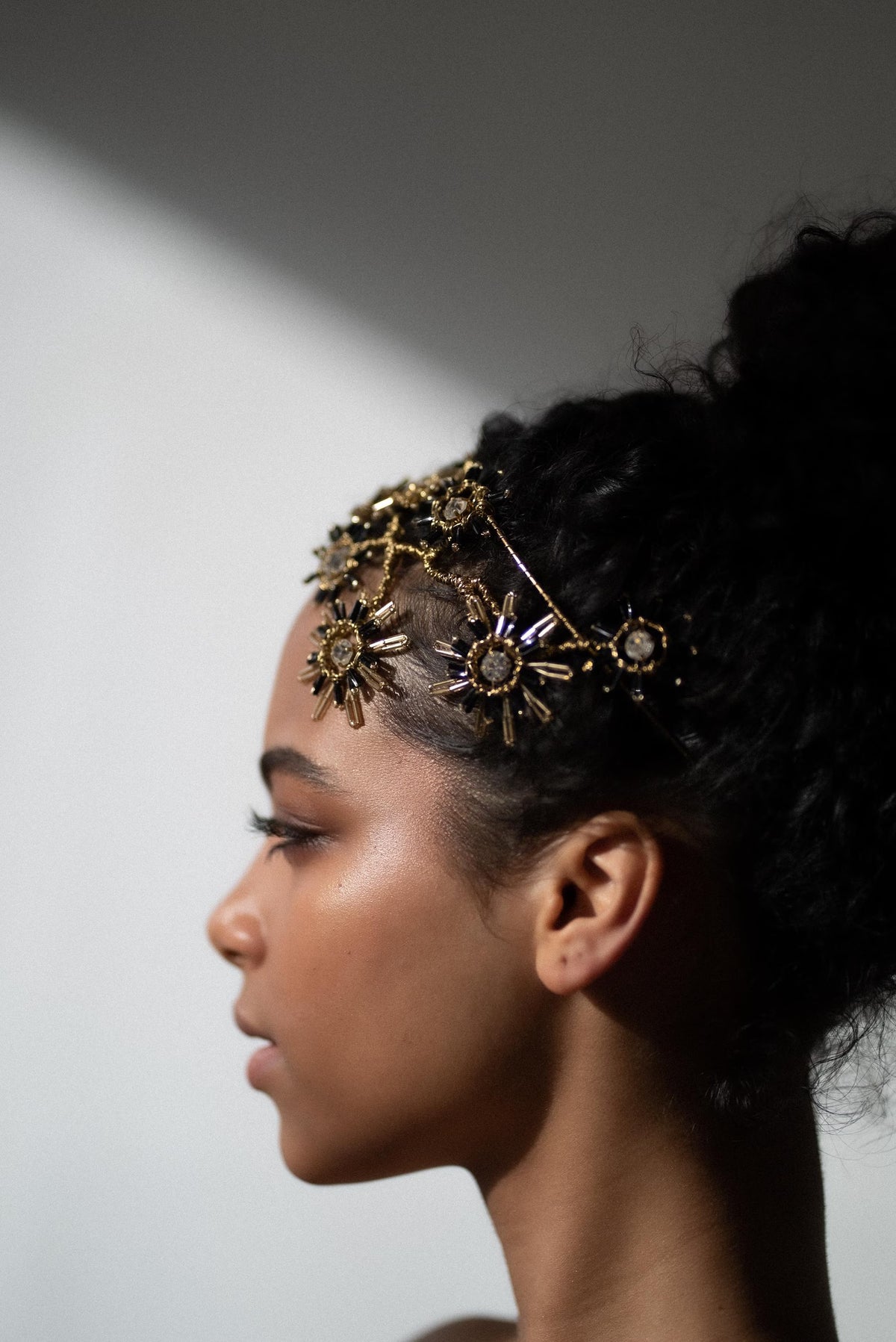 Astra - Gold Black Star Headband with Crystals - Gold Black Star Headband with Crystals Hanna Peters x Gibson Bespoke