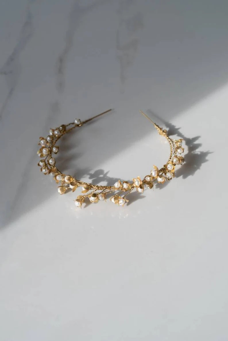Wren – Verguld Bruids Haarsieraad met Zoetwaterparels – Hanna Peters × Gibson Bespoke