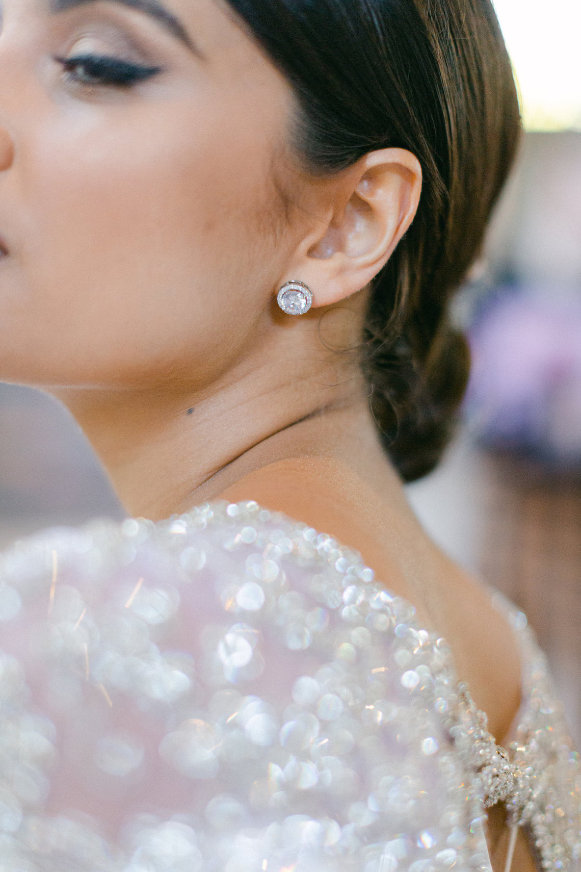 Daphne – Kristallen Stud Bruidsoorbellen – Hanna Peters × Gibson Bespoke