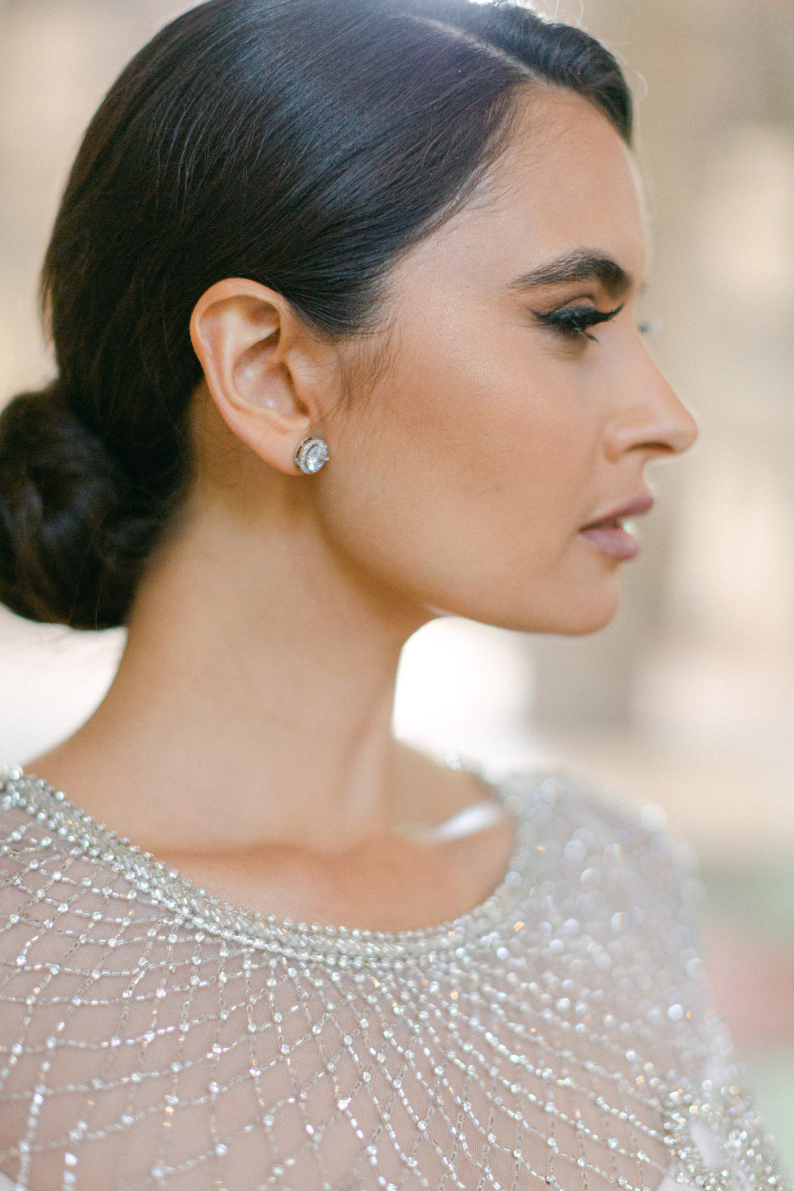 Daphne – Kristallen Stud Bruidsoorbellen – Hanna Peters × Gibson Bespoke