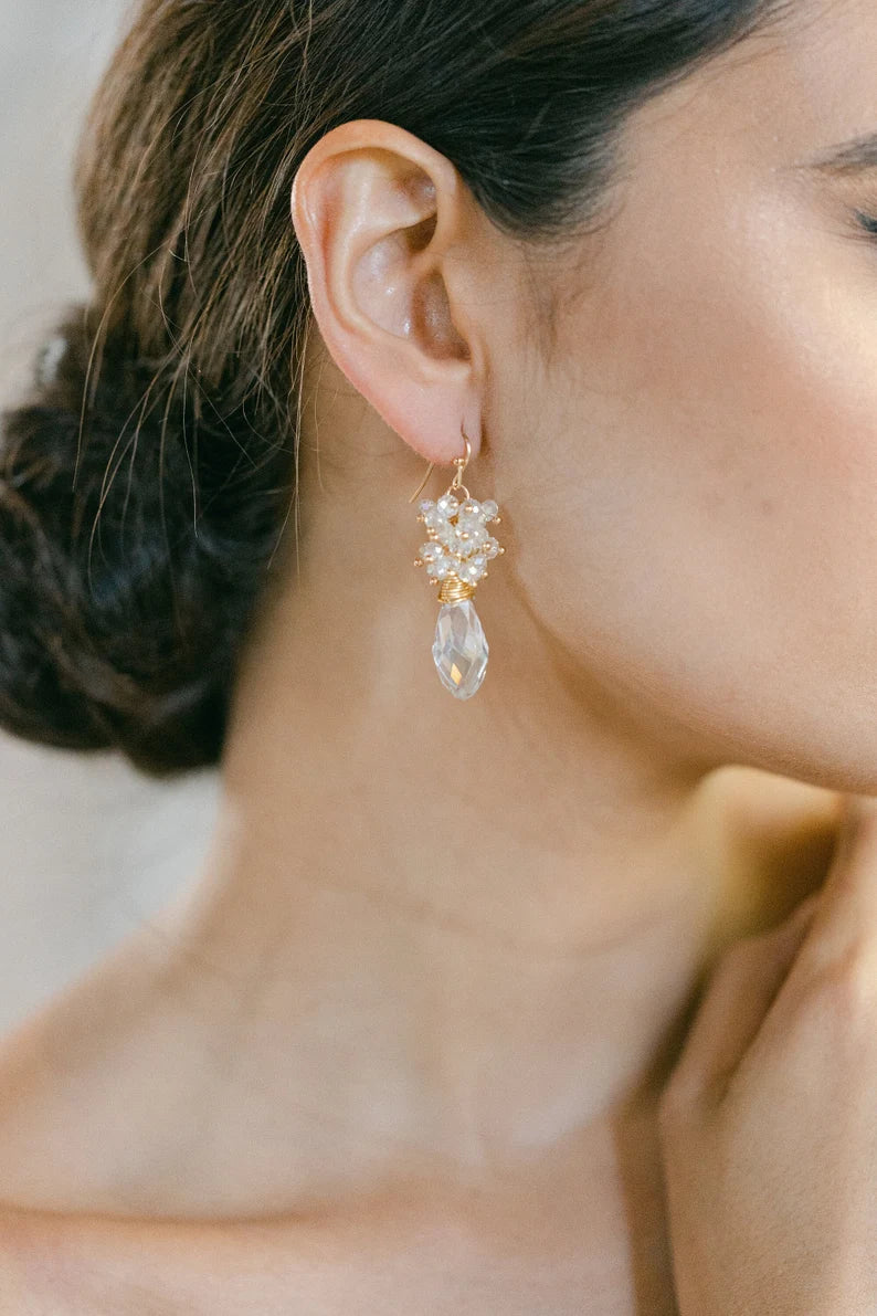 Elzen - Swarovski Crystal Drop Earrings – Hanna Peters × Gibson Bespoke