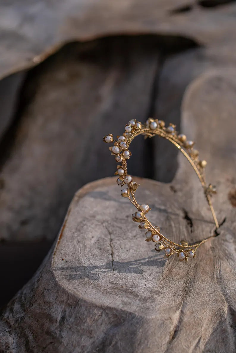 Wren – Verguld Bruids Haarsieraad met Zoetwaterparels – Hanna Peters × Gibson Bespoke