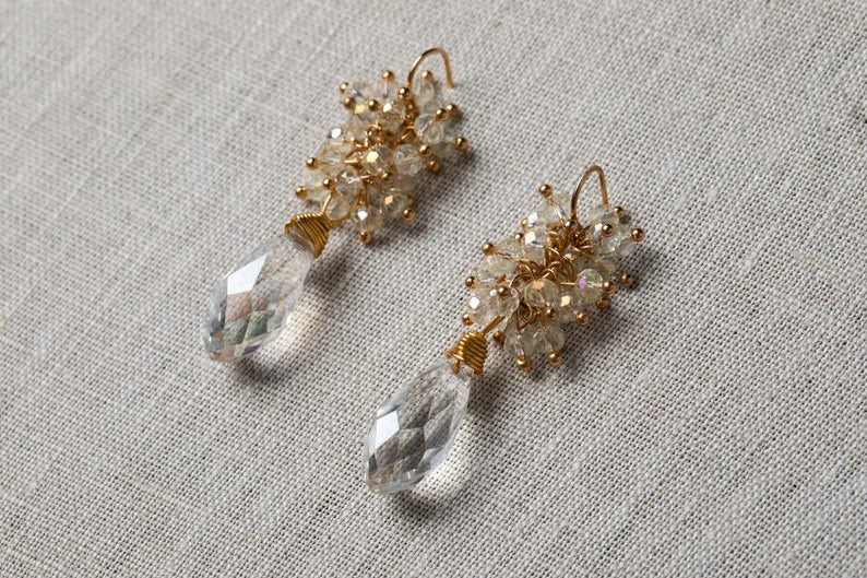 Elzen - Swarovski Crystal Drop Earrings – Hanna Peters × Gibson Bespoke